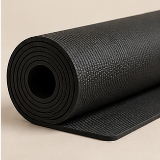 Representative black yoga mat